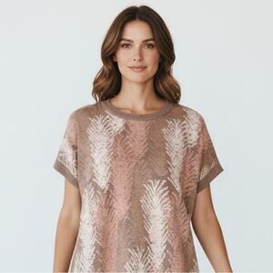 Barefoot Dreams Sweater Womens XS Brown Multi Cozy chic Ultra Lite Soft Fuzzy